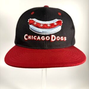 Vtg Chicago Dogs Ball Cap American Zephyr Hat Flat Bill Snapback